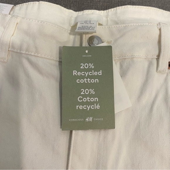 H&M‎ High Waisted Mom Jeans White 16 - Picture 5 of 7